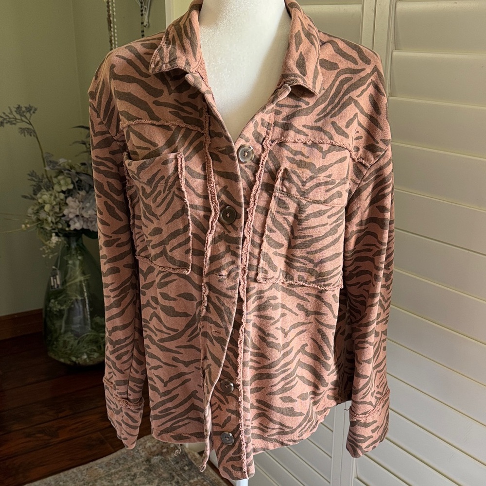 Kensie Jeans Brown Patterned Jacket